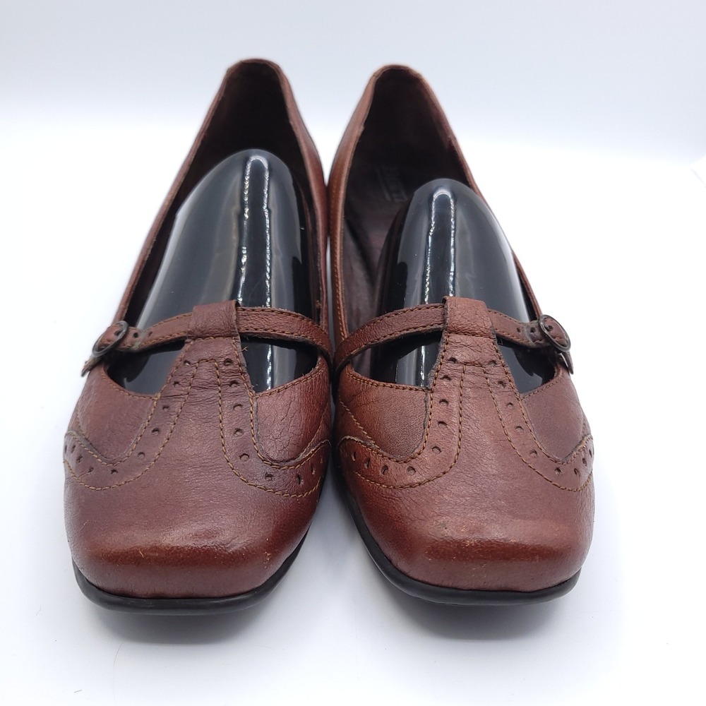 Born Mary Jane Shoes Women Size 9.5 M Brown Leather Brogue Low Heel W6428 - Picture 7 of 12